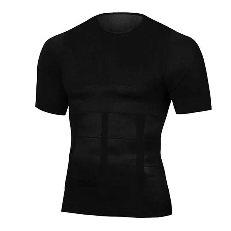 Camisa Fitness Masculina Modeladora de Abdômen, Compressão, Academia, CrossFit